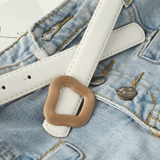 Women's Fashion Geometric Press Buckle With A Hundred Belts Hover Image