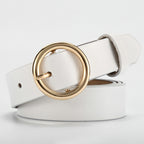 The new lady fashion retro pure leather belt belt ladies all-match round buckle leather belt ladies fine belt