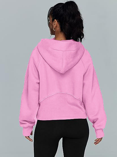 Zipper Hoodies Sweatshirts With Pocket Loose Sport Tops Long Sleeve Pullover Sweaters Winter Fall Outfits Women Clothing Main Image