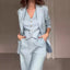 Season New Women's Clothing Solid Color Polo Collar Suit Trousers Two-piece Set