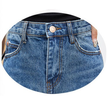 Women's A-line over ankle mid-length denim skirt