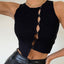 Fashionable Round Neck Single Breasted Knitted Cardigan Slim Vest Women