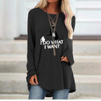 Printed long sweater