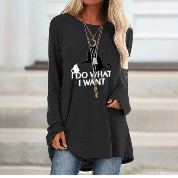 Printed long sweater