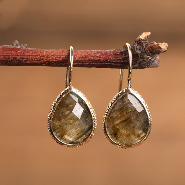 Women Earrings Water Drop Jewelry Amethyst Hover Image
