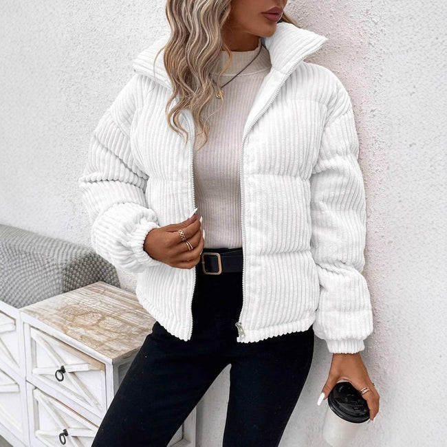 Women's Thickened Plus Size Short Corduroy Cotton Coat Jacket Hover Image