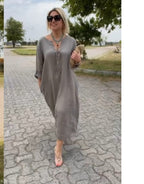 Casual Loose Women's Wear Solid Color Simple Dress