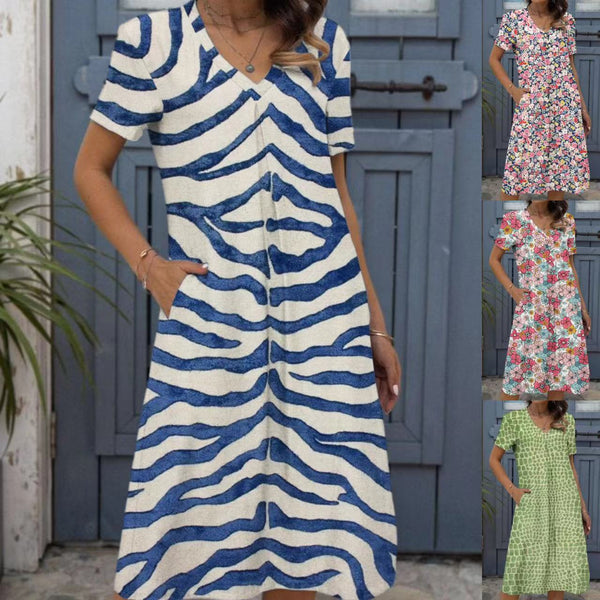 Women's Loose Fashion Digital Dress With Prints