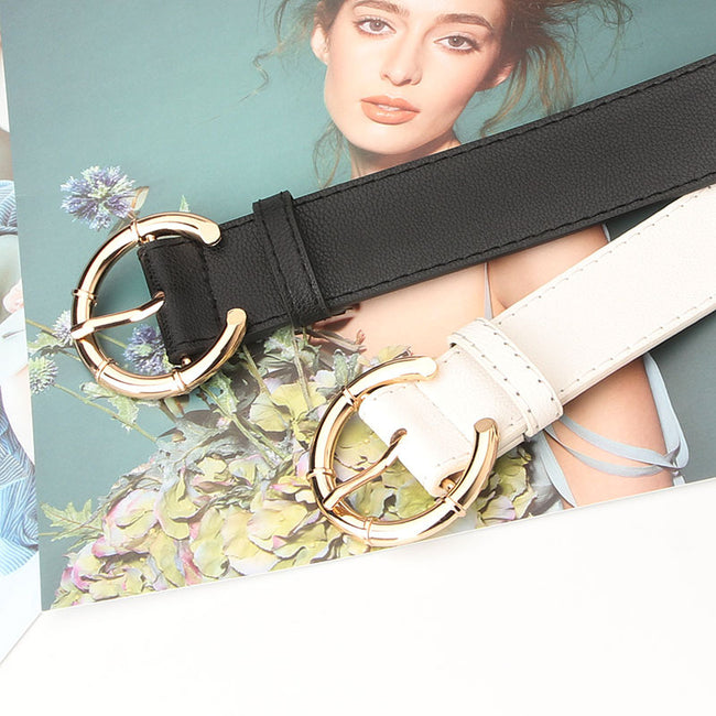 Women's Belt Alloy Pin Buckle C- Shaped Buckle Head Belt Main Image