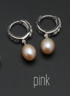 Real freshwater pearl earrings for women, 925 sterling silver pearl earrings fine white pearl earrings jewelry