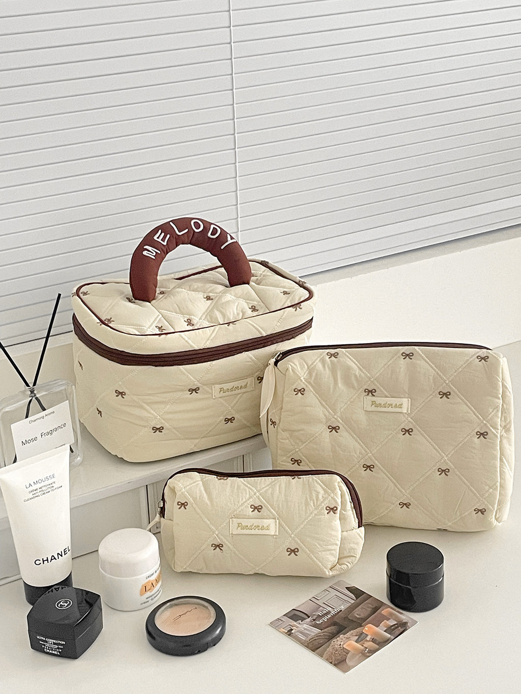 Bow-knot Flower Large-capacity Makeup Bag