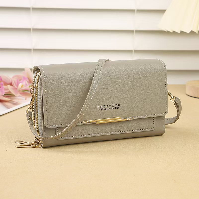 Sac bandoulière multifonctionnel Pochette mi-longue et porte-monnaie