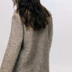 Elegant Silver Classic Style Spring Shiny Silver Blazer