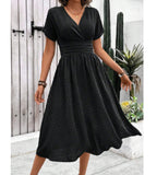 Women's Holiday Casual Solid Color Tunic Dress