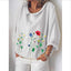Linen loose Lapel long sleeve shirt for women
