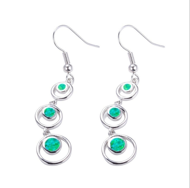 HAIMIS Hot Sale Blue Fire Opal For Women Fashion Jewelry Earrings - Heart Free Gift Box Main Image
