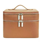 New Double-layer Large-capacity PU Portable Makeup Bag