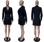Slim waist double row blazer