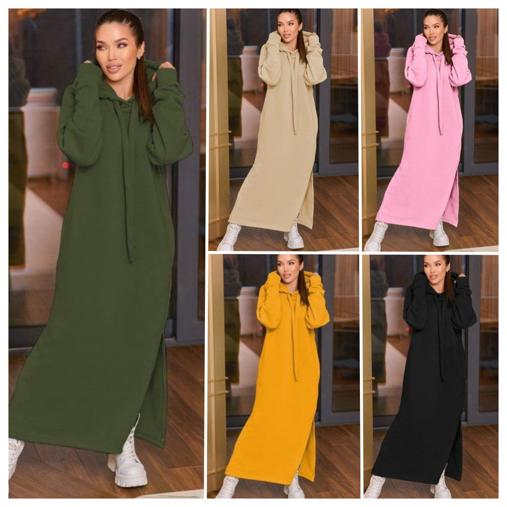Fleece-lined Sweatshirt Casual Dress Women