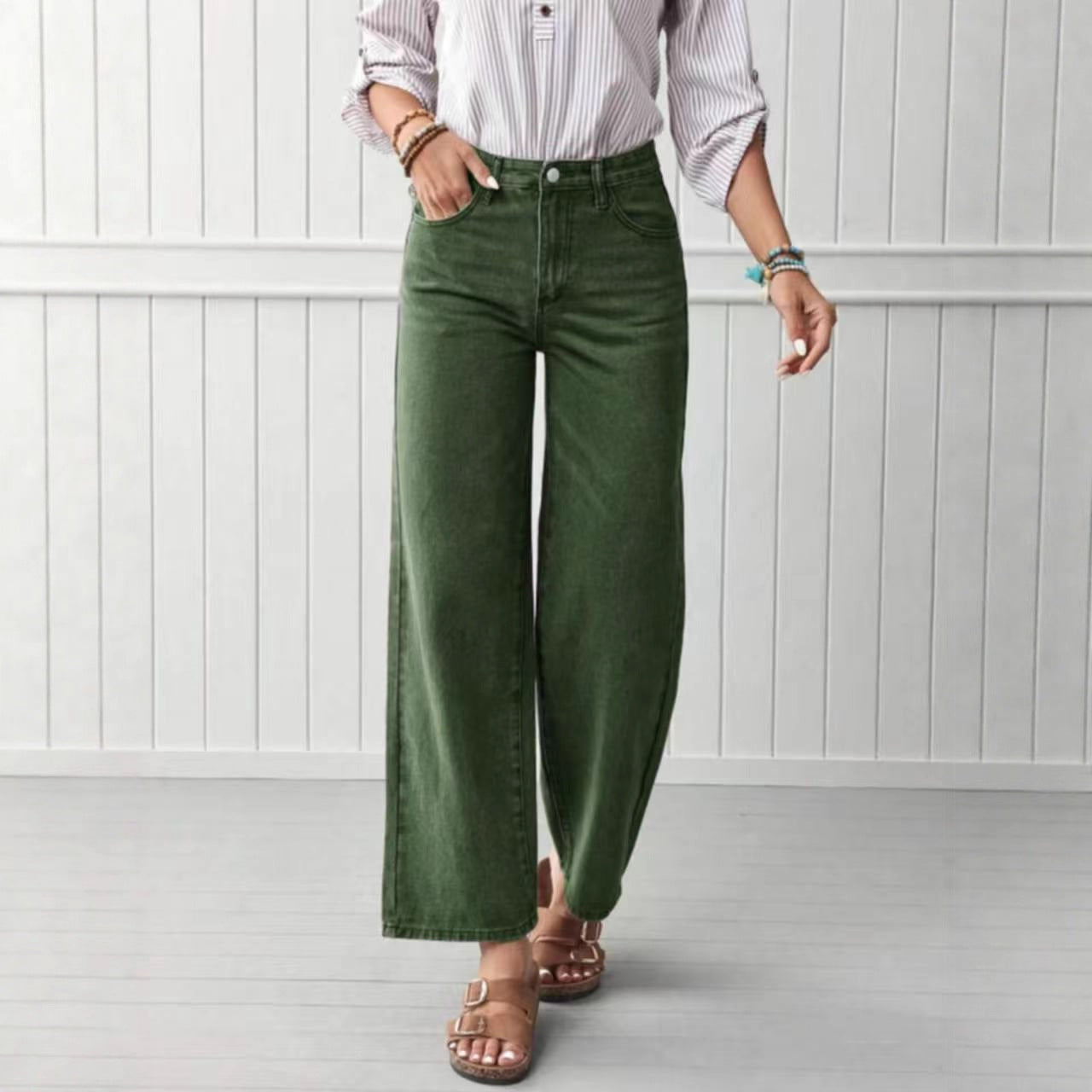 High-quality Straight-leg Denim Jeans For Women