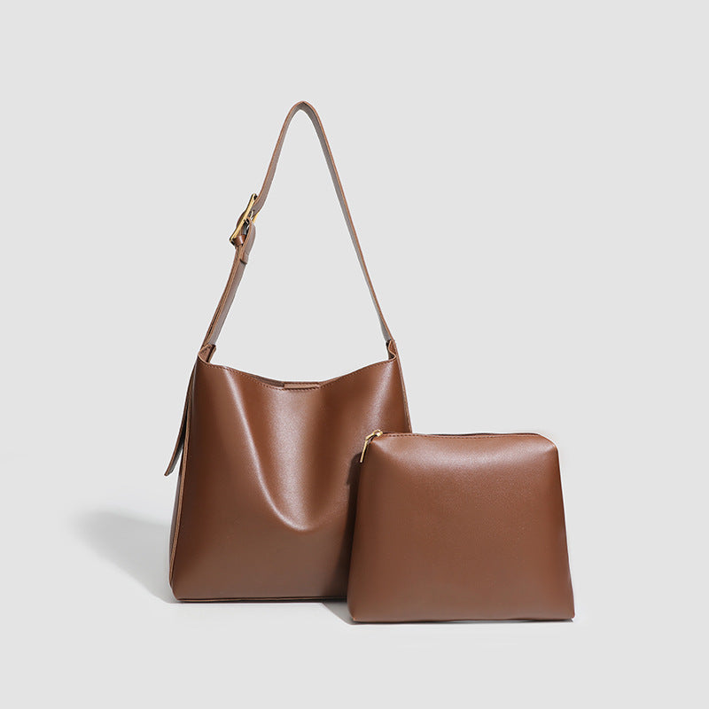 Retro Textured Maillard Tote Bag