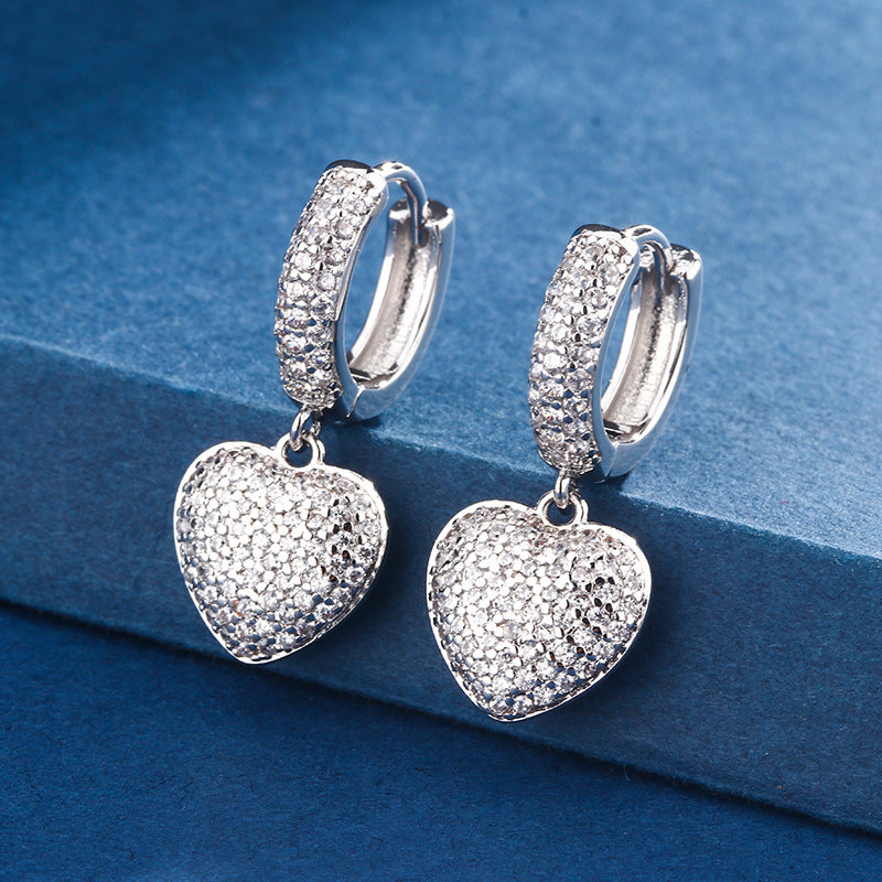 European And American-style Sweet Heart-shaped Earrings, New Summer Jewelry For Women