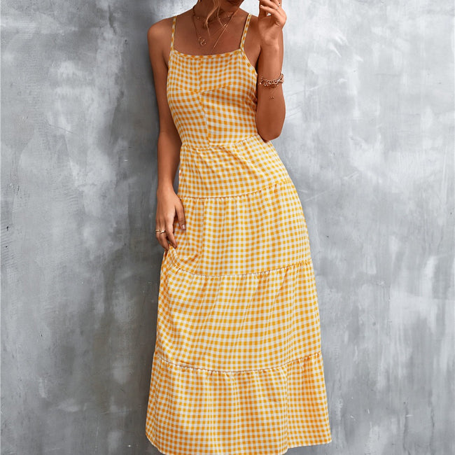 Sexy Women's Back Strap Lace-up Midi Dress Hover Image