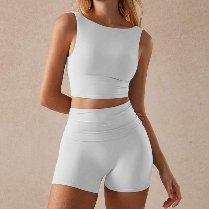 Yoga Clothes Suit Fitness Vest Shorts Two-piece Set