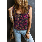 Fashion Floral Short Vest Women Ruffles