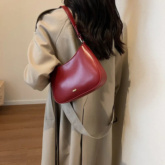 Red Underarm Shoulder Bags For Women New Texture Leather Crossbody Bag Luxury Designer Wedding Bride Handbags Sling Bag Main Image