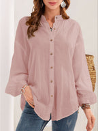 New Style Long-sleeved Shirt Cotton Linen Shirt Cardigan Women