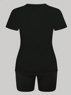 Printed Drop Shoulder T-Shirt Graphic Tees Women Tops