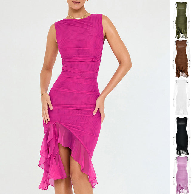 Summer Slim Skinny Sleeveless Dress For Women Fashion Party Club Dresses Hover Image
