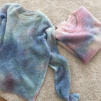 Perspective Round Neck Loose Mohair Sweater Knit Sweater Women Thin