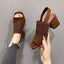 European And American Flying Woven High Heel Chunky Heel Sandals For Women