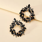 Crystal Wreath Stud Earrings For Women Sparkly Rhinestone Statement Floral Multicolor Jewelry Party Wedding Bridal Prom