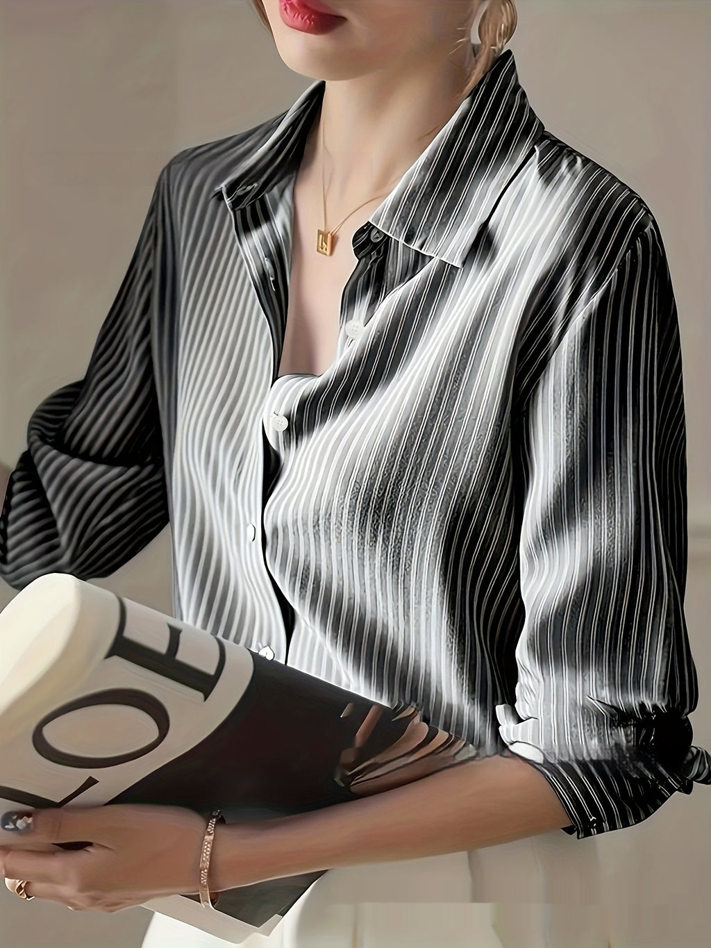 Spring New Striped Casual Shirt For Women