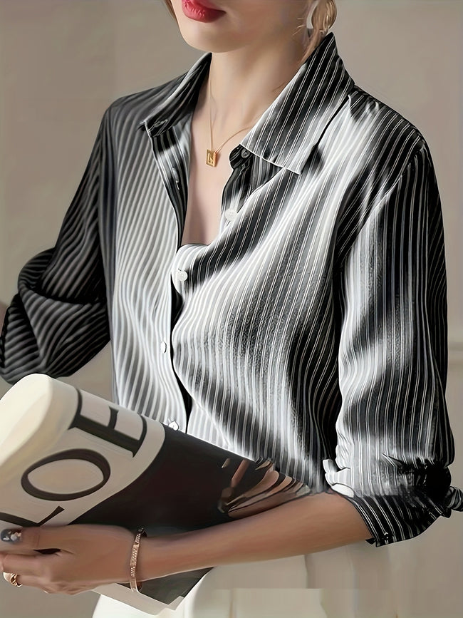 Spring New Striped Casual Shirt For Women Main Image