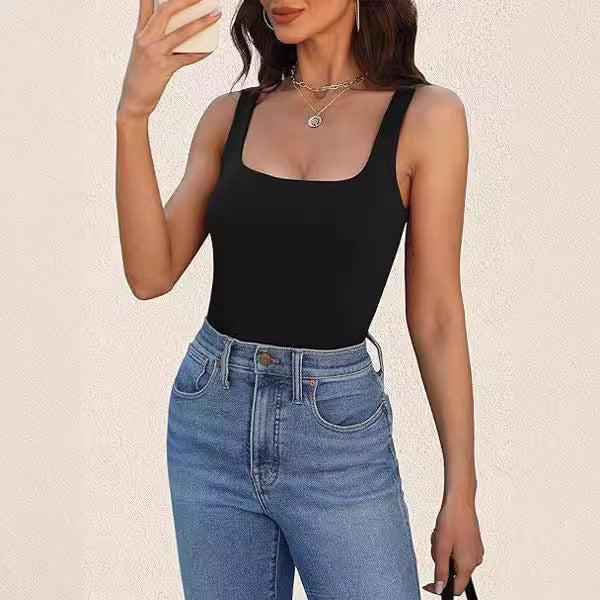 Summer Fashion Sleeveless Vest Square Collar Vest For Women Hover Image