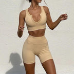 Women's Tank Top Shorts Set Two-Piece Yoga Suit