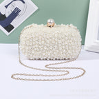 Women's Pearl Dinner Bag Soft Surface Lock Clutch