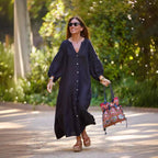Women's Fashion Casual Cotton Linen Shirt Dress