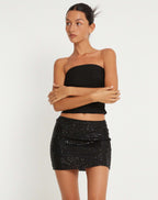 Irregular Size Sequin Fashion Miniskirt