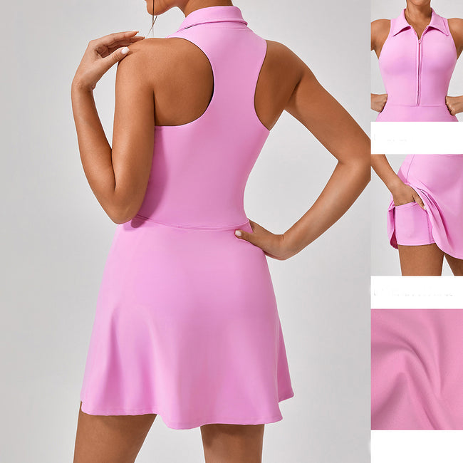 Tight High Waist Sports Dress Women's Lapel Dresses Main Image