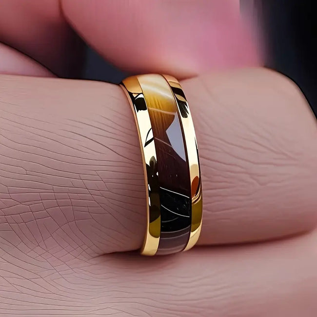 Dripping Oil Series High-Grade Titanium Steel Couple Rings For Men And Women Main Image