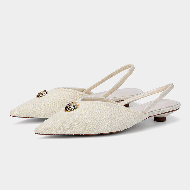 Pointed Toe Stiletto Sandals French Style Temperament Shallow Mouth Pumps Women Hover Image
