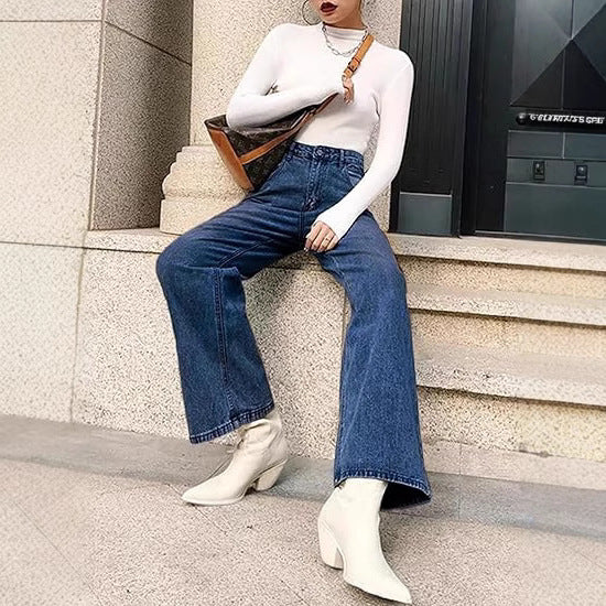 Jeans polyvalents gainants taille haute pour femme