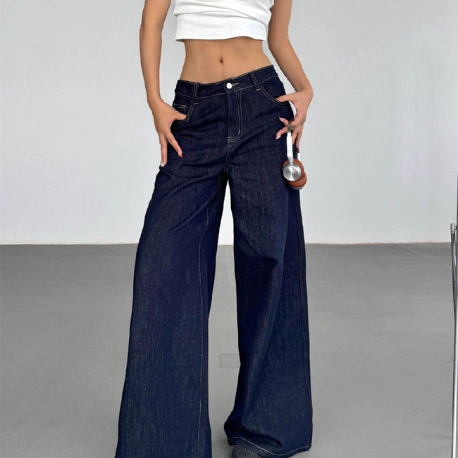Fashion American Retro Wide Leg Jeans For Women Hover Image