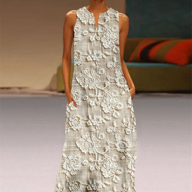 Fashion Painted Print Long Dress For Women Hover Image