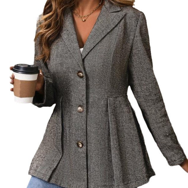 Women's Coarse Flower Slim-fit Fashion Blazer Main Image